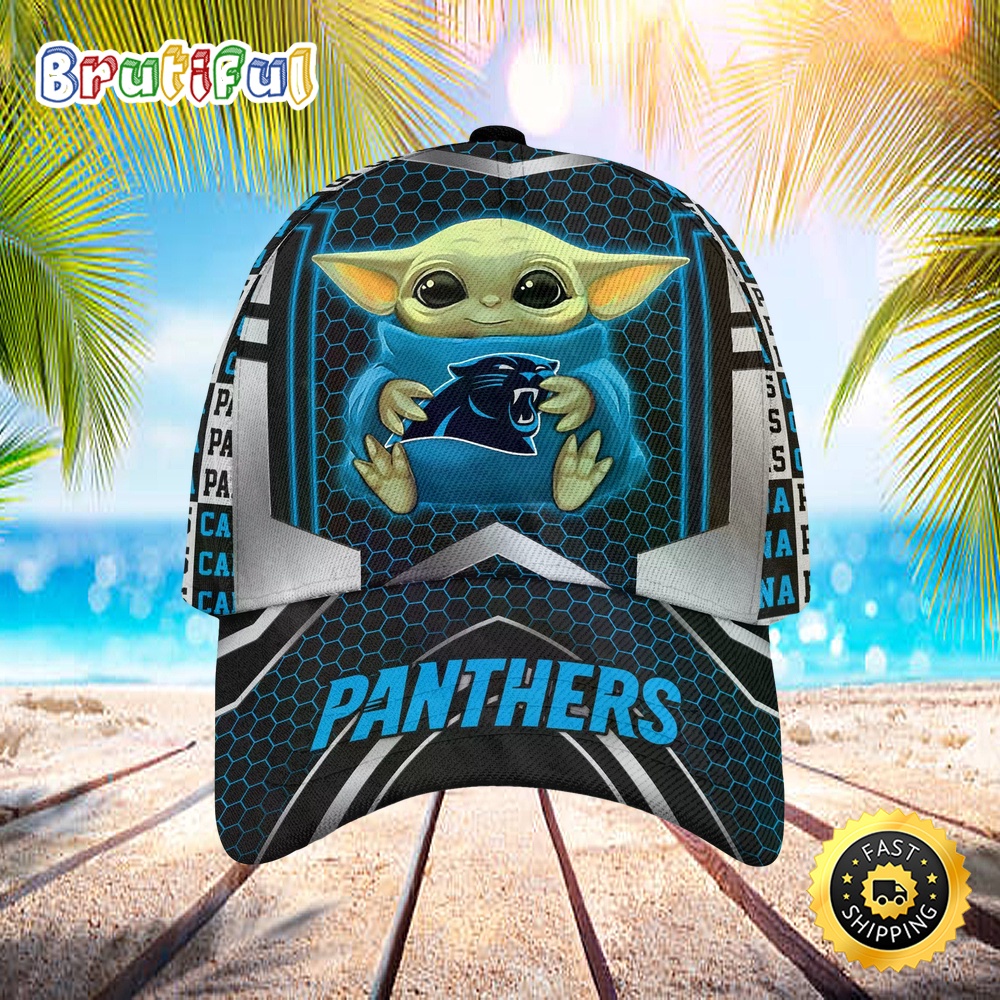 Carolina Panthers Baby Yoda All Over Print 3D Classic Cap ryztui