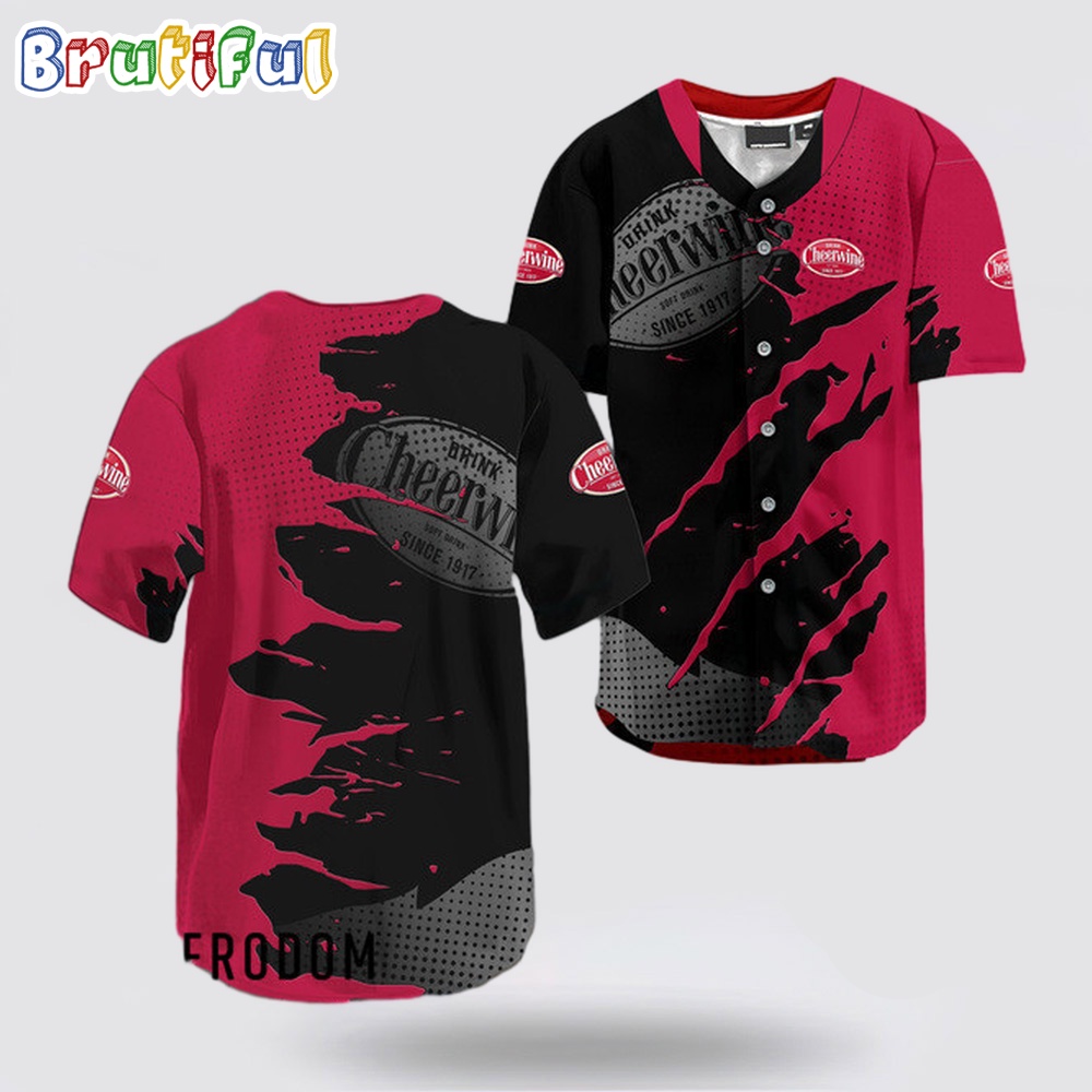 Cheerwine Metal Crack Pattern Baseball Jersey tqw6ft