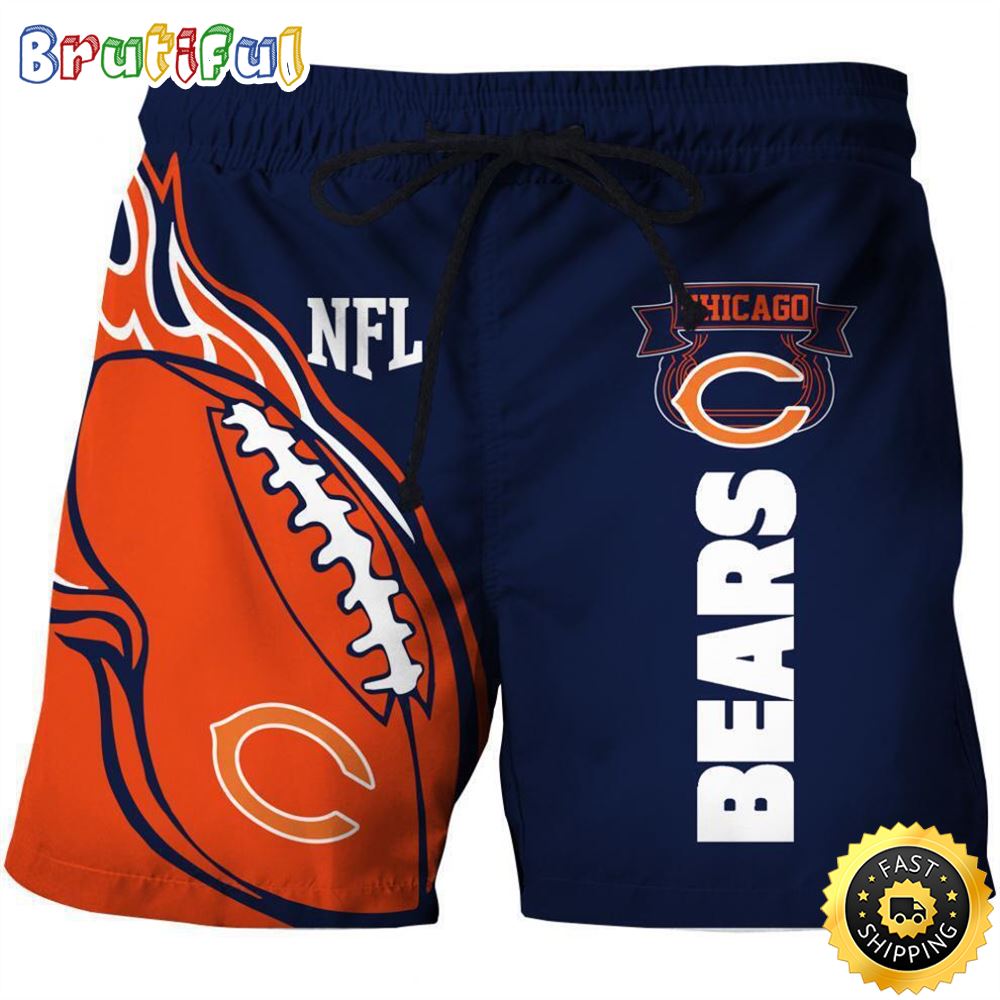 Chicago NFL Full Range of Football 3D Digital Print Men s Beach Short jfc5c2