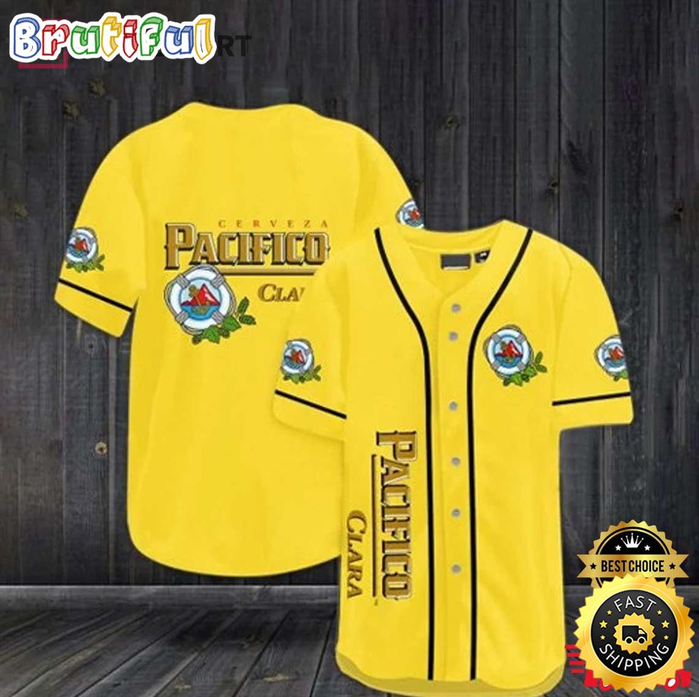 Christmas Gift Lover Beer Yellow Pacifico Beer Baseball Jersey i6o4t1