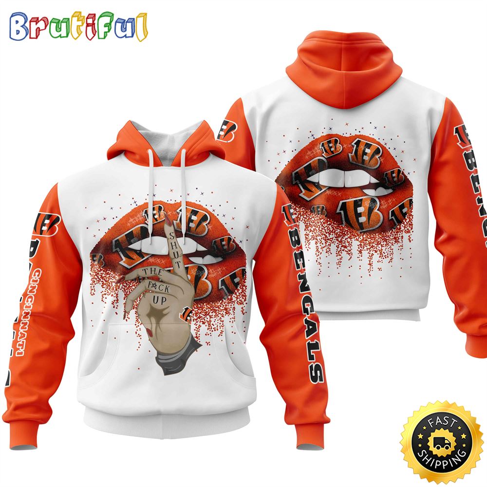 Cincinnati Bengals All Over Print Lips 3D Hoodie Show Your Team Spirit 1 puiftm