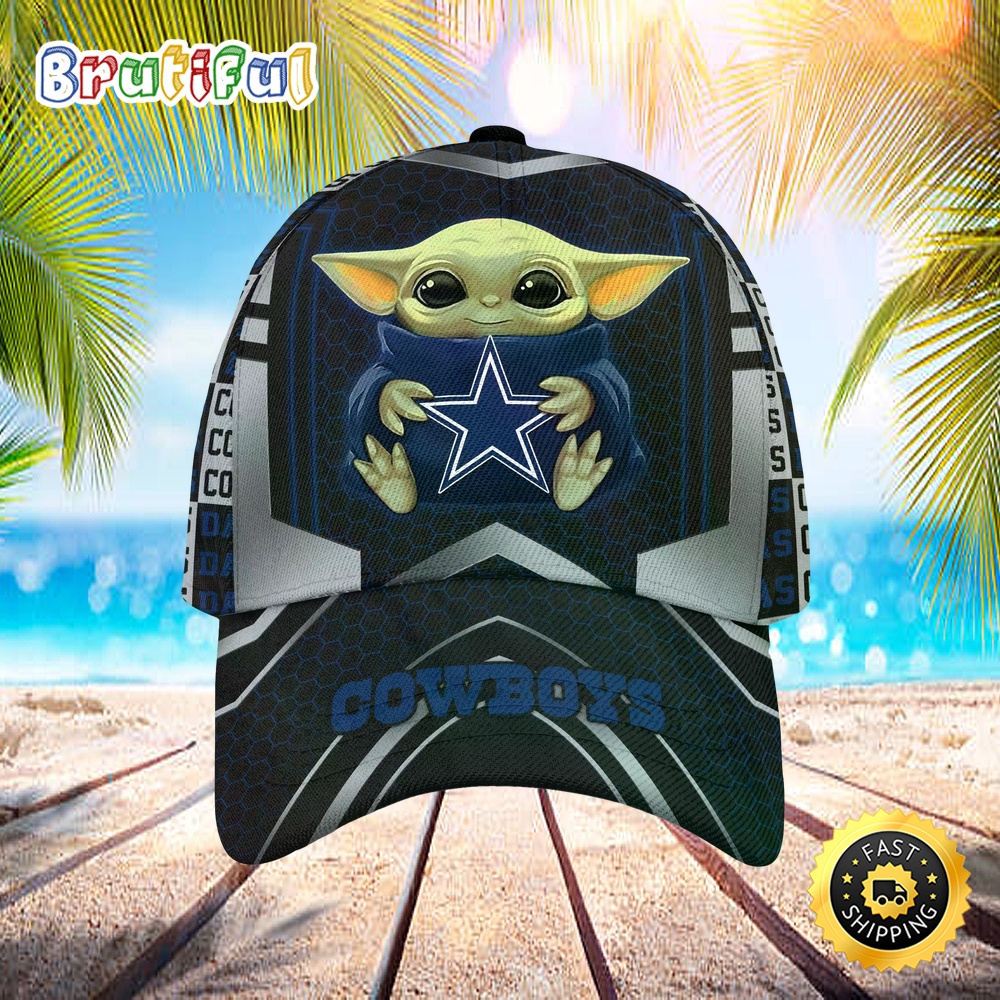Dallas Cowboys Baby Yoda All Over Print 3D Classic Cap wxt47x