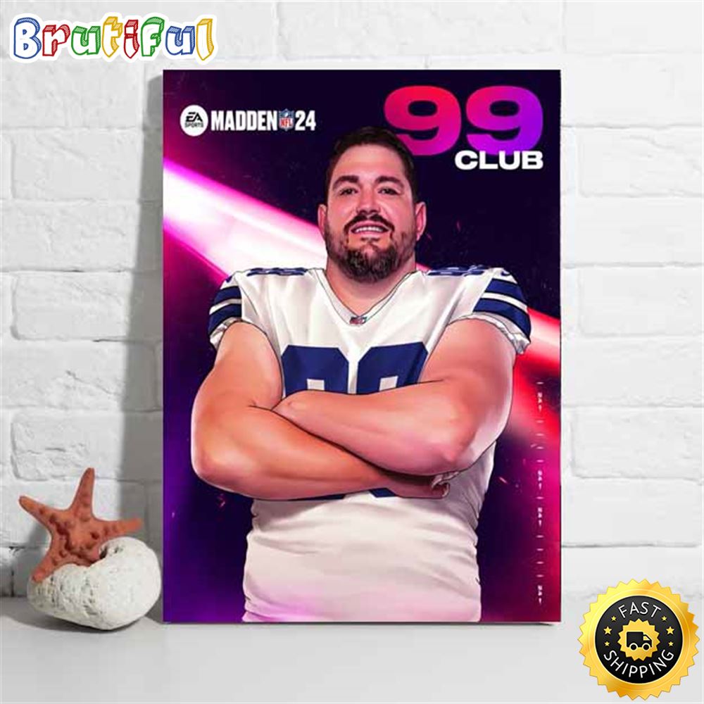 Dallas Cowboys Zack Martin Cartoon Pictures Madden 24 NFL Overall Poster m9fprd