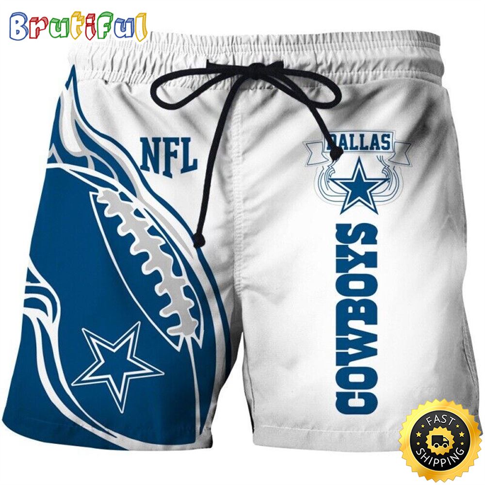Dallas NFL Full Range Of Football 3d Beach Shorts htx2dx