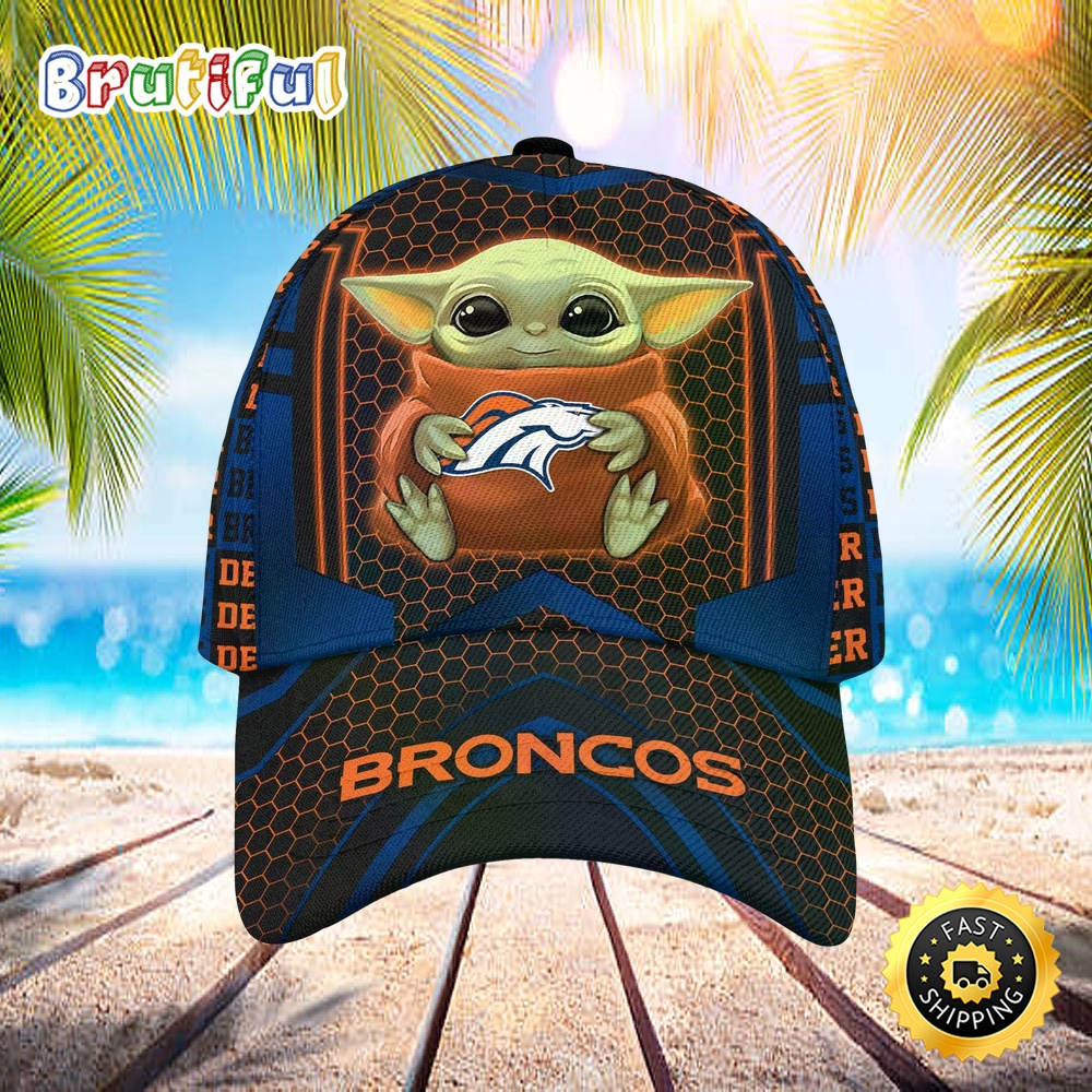 Denver Broncos Baby Yoda All Over Print 3D Classic Cap h4899p