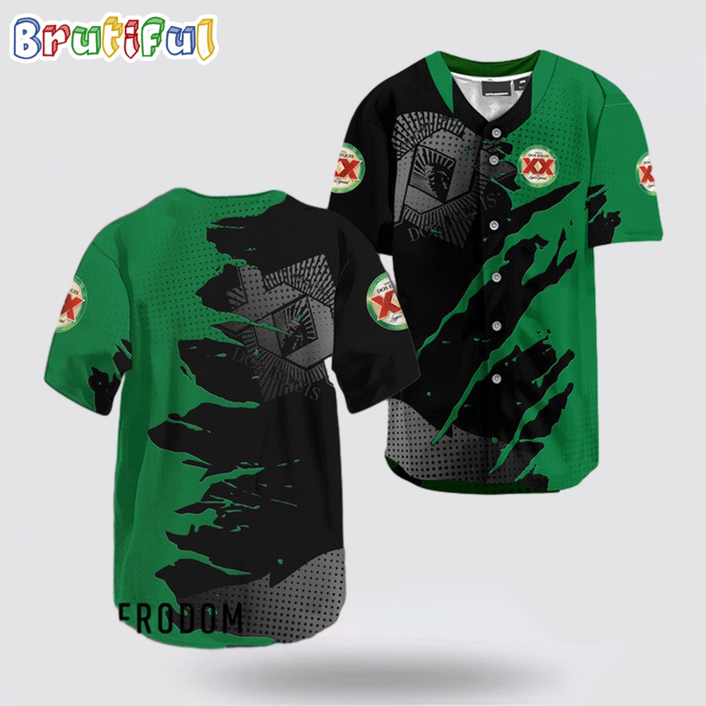 Dos Equis Metal Crack Pattern Baseball Jersey igggyx