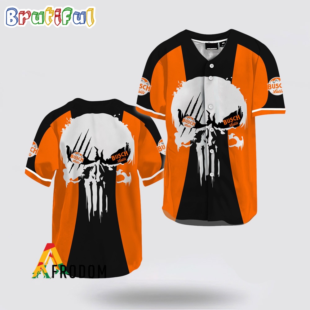 Ghost Head White Skull Busch Latte Baseball Jersey gxarwo