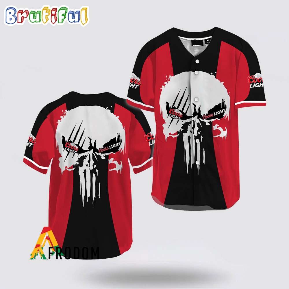 Ghost Head White Skull Coors Light Baseball Jersey i3zyf0