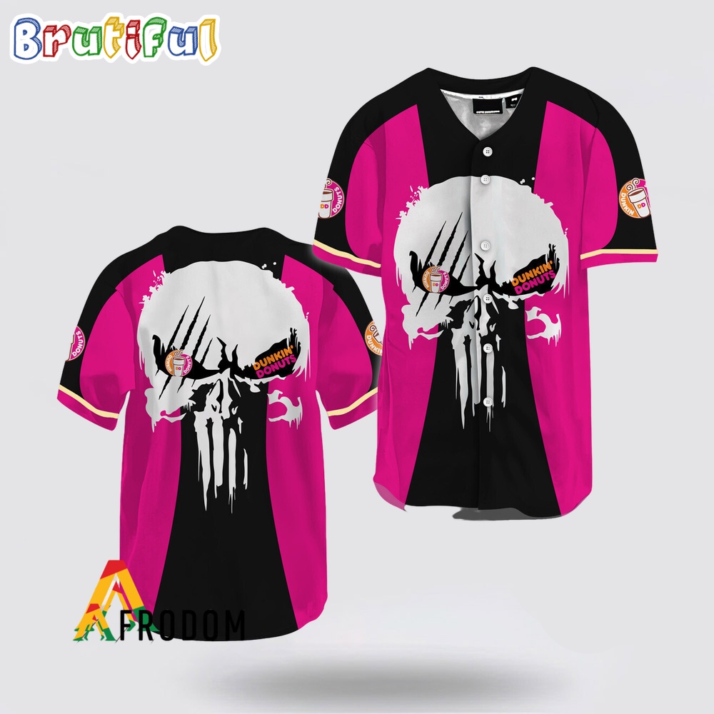 Ghost Head White Skull Dunkin Donut Baseball Jersey ktwpgz
