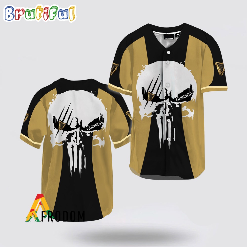 Ghost Head White Skull Guinness Beer Baseball Jersey vrz0sp