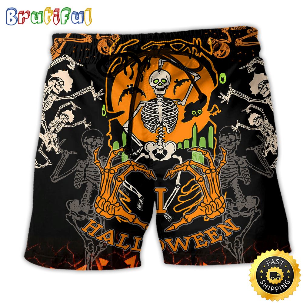 Halloween Dancing Skeleton Scaried Beach Short eeenj1