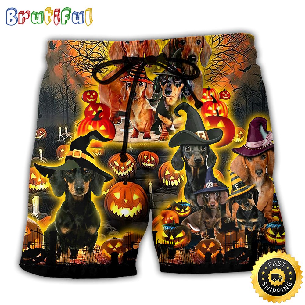 Halloween Funny Dachshund Dog Beach Short njzxhk