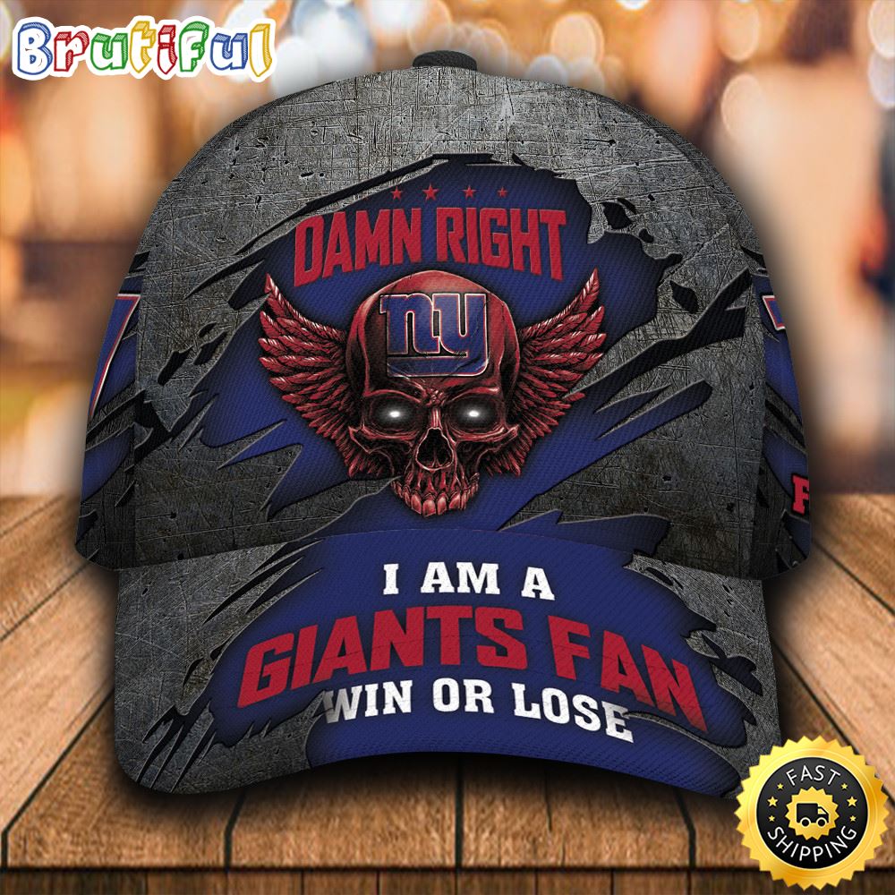 I Am A New York Giants Fan All Over Print 3D Baseball Cap udshzx
