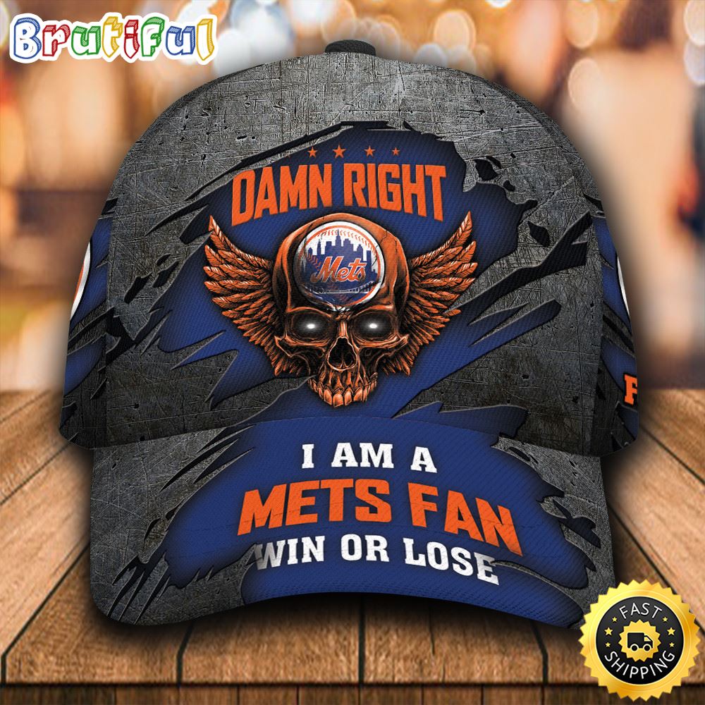 I Am A New York Mets Fan Skull All Over Print 3D Baseball Cap qqdlqk