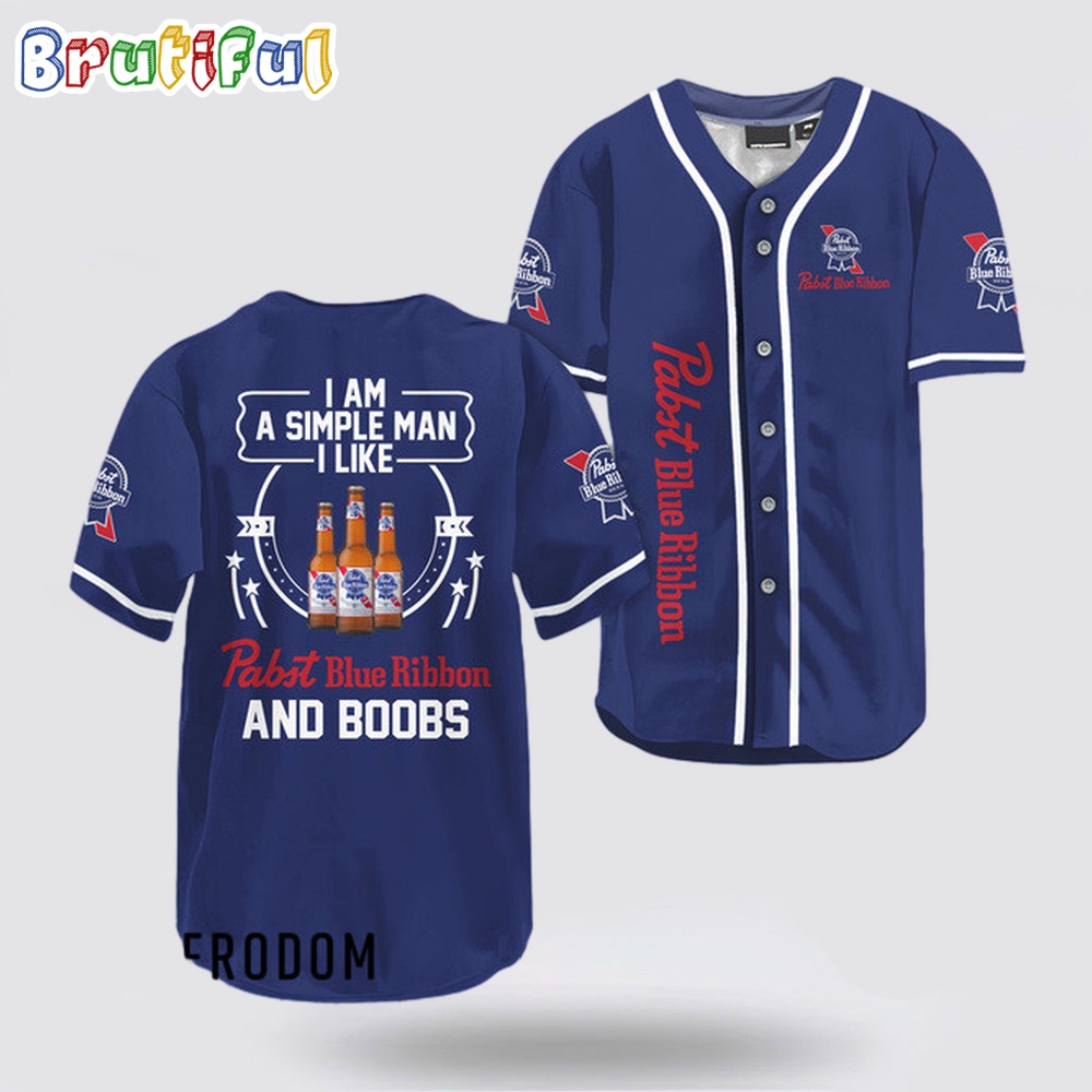 I Like Pabst Blue Ribbon And Boobs Baseball Jersey wtipnw