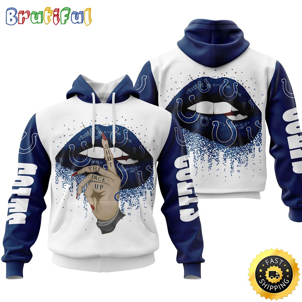 Indianapolis Colts All Over Print Lips 3D Hoodie Show Your Team Spirit 1 gdxubr