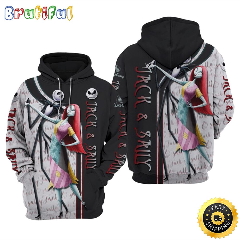 Jack Sally Nightmare Before Christmas 3D Hoodie All Over Print Shirts s148af