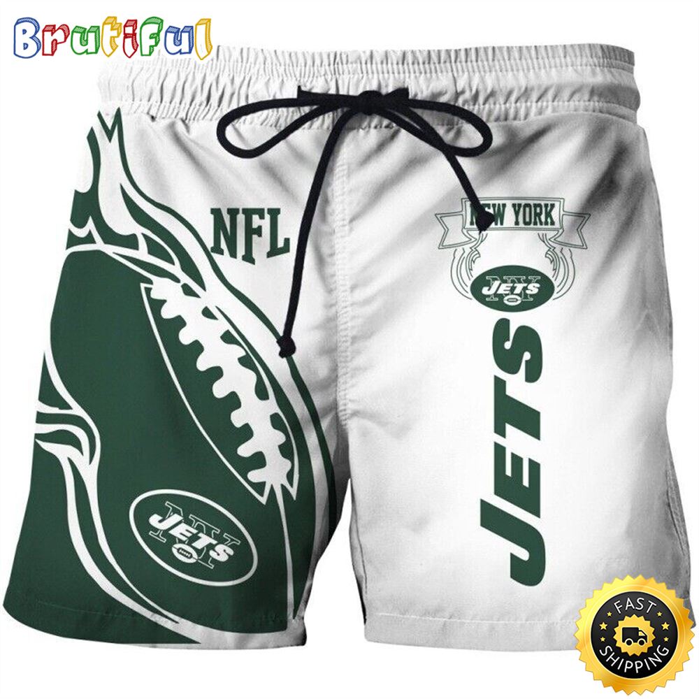 Jets NFL Full Range Of Football 3d Beach Shorts foq4cz