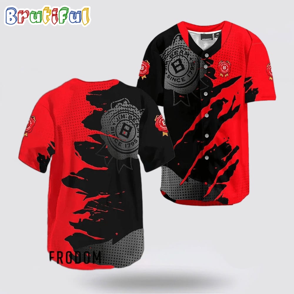 Jim Beam Metal Crack Pattern Baseball Jersey r0zoej