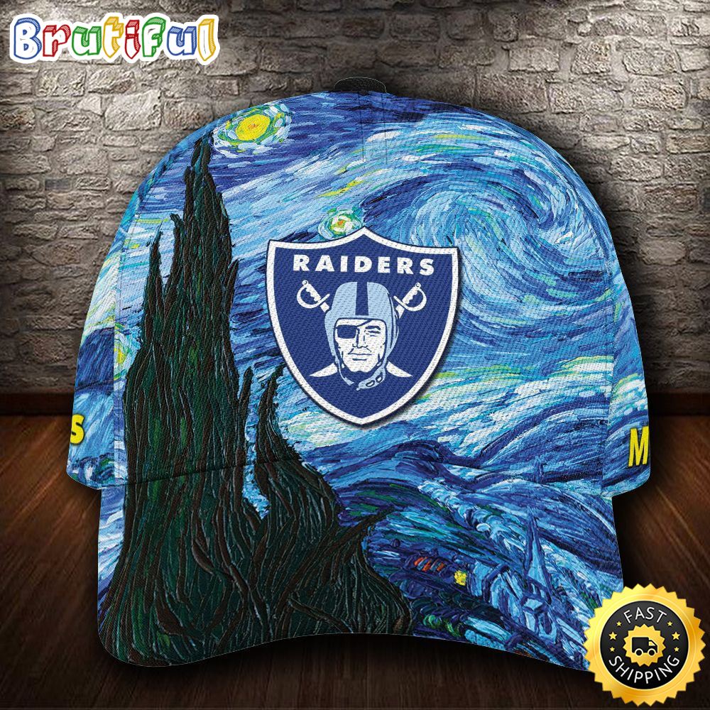 Las Vegas Raiders Van Gogh All Over Print 3D Classic Cap igijzh