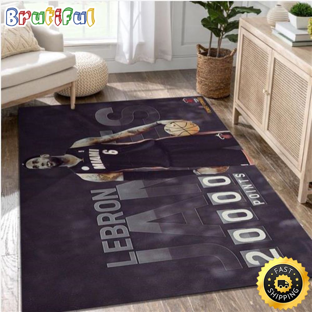 Lebron James Nba Basketball Player Sports Miami Rug Area Rug Floor Decor