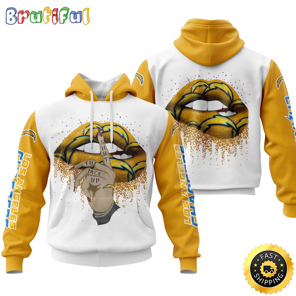 Los Angeles Chargers All Over Print Lips 3D Hoodie Show Your Team Spirit 1 oigdag