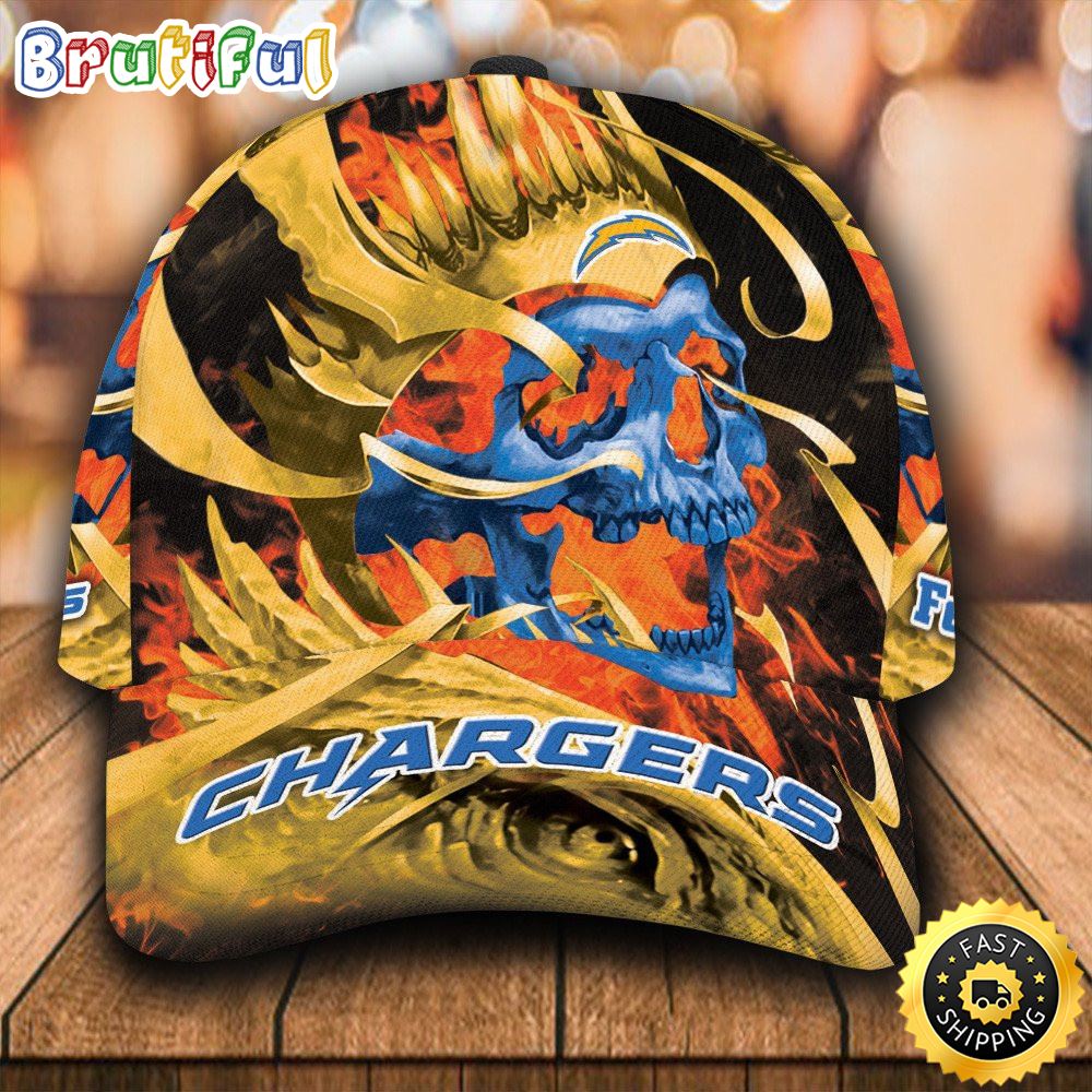 Los Angeles Chargers Flame Skull All Over Print 3D Classic Cap cw2kl0