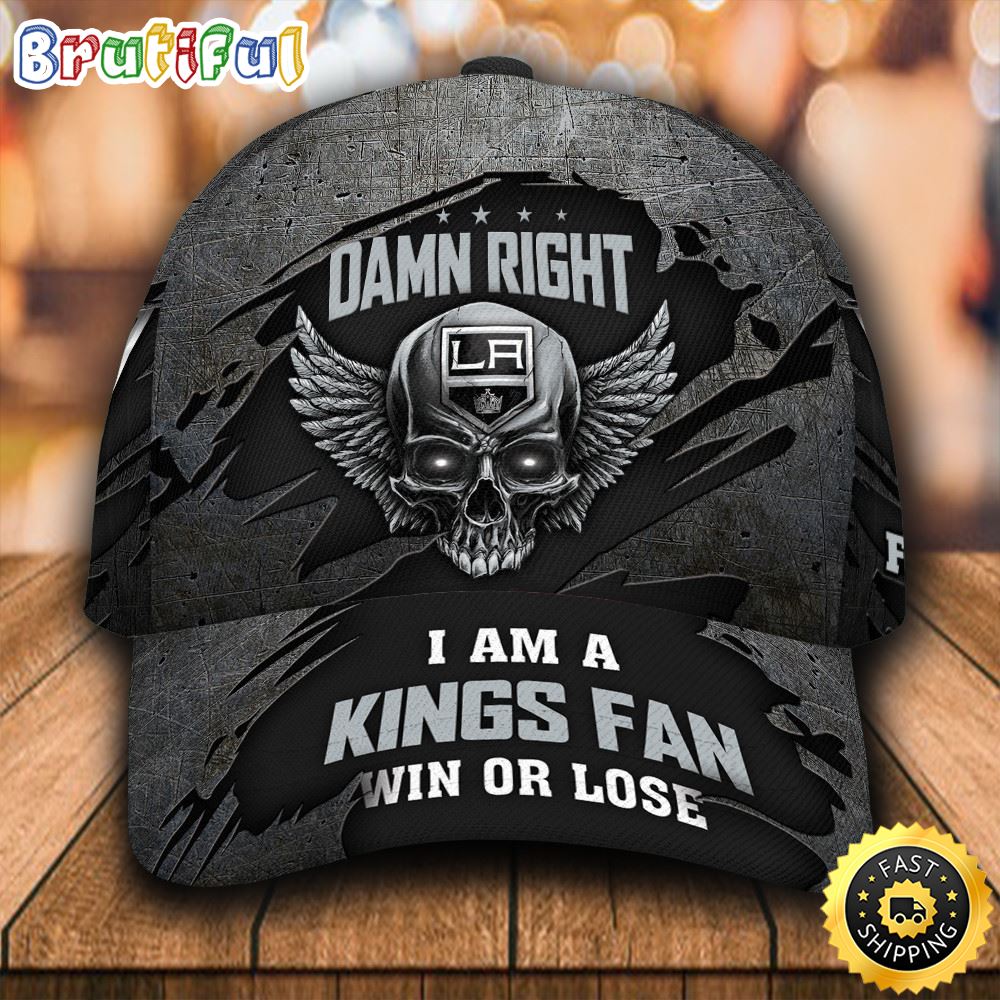 Los Angeles Kings Skull Damn Right All Over Print 3D Classic Cap mfoi1u