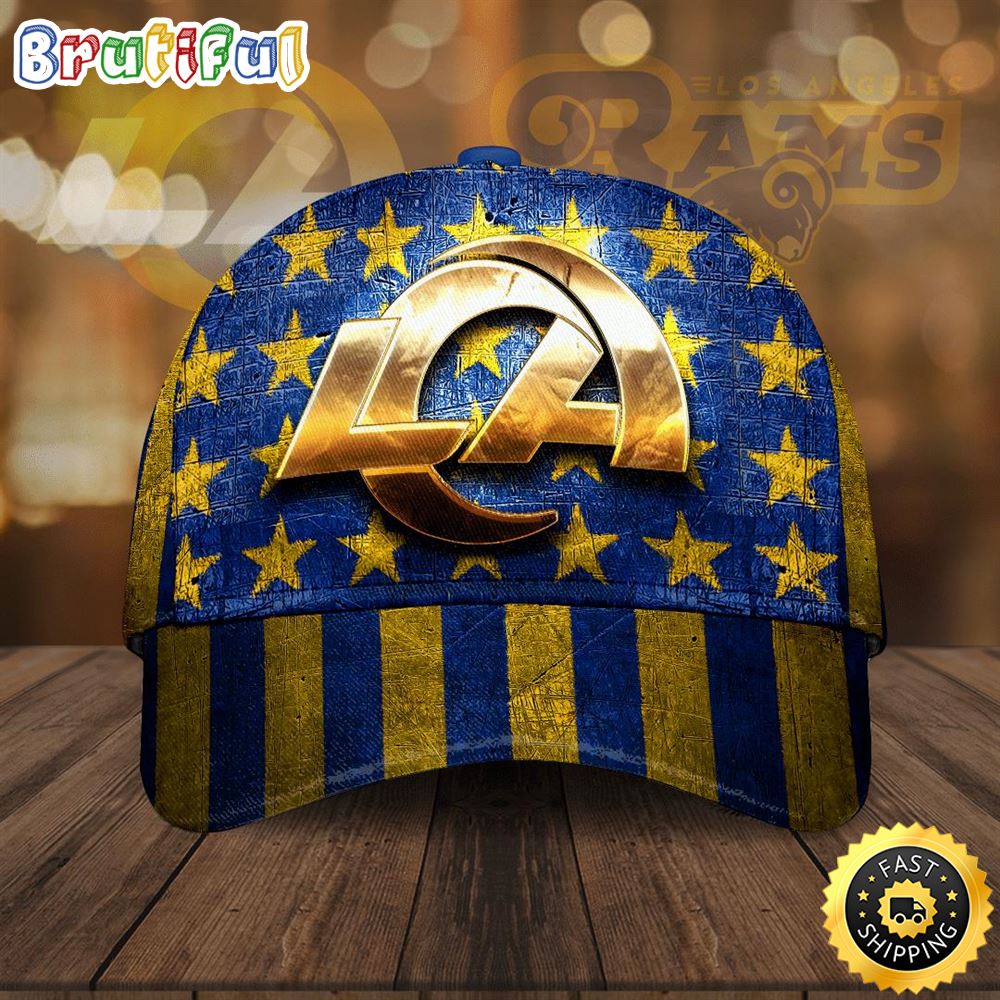 Los Angeles Rams USA Flag Golden Stars Classic Baseball Cap kyxvl6