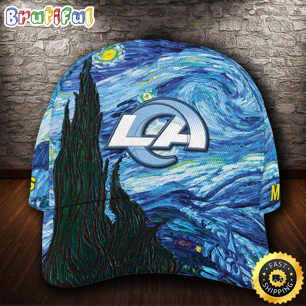 Los Angeles Rams Van Gogh All Over Print 3D Classic Cap rqzg4y