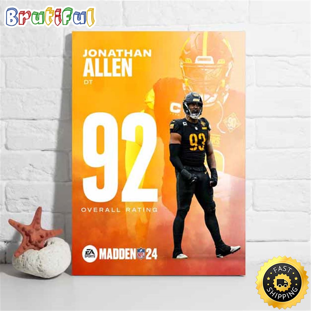 Madden Nfl 24 Madden Nfl 24 Washington Commanders Jonathan Allen Poster i4r16p