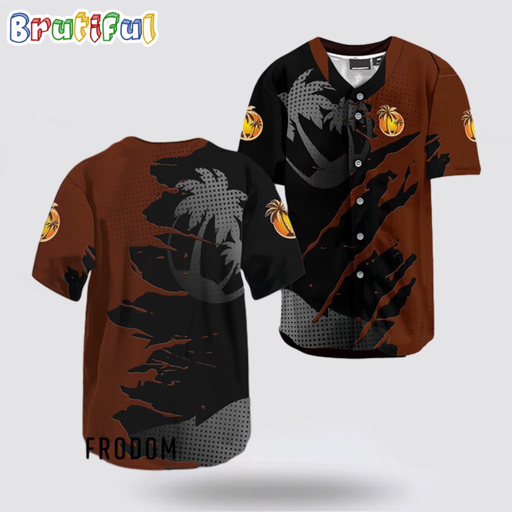 Malibu Rum Metal Crack Pattern Baseball Jersey ozg48v