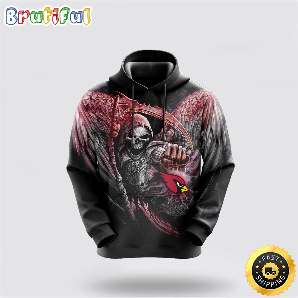 NFL Arizona Cardinals 3D Hoodie All Over Print Skull Stand Out In The Crowd vngccz