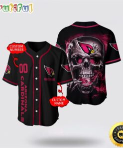 NFL Arizona Cardinals Baseball Jersey 3D Personalized Skull Embrace Fashion And Team Spirit ytr7n3