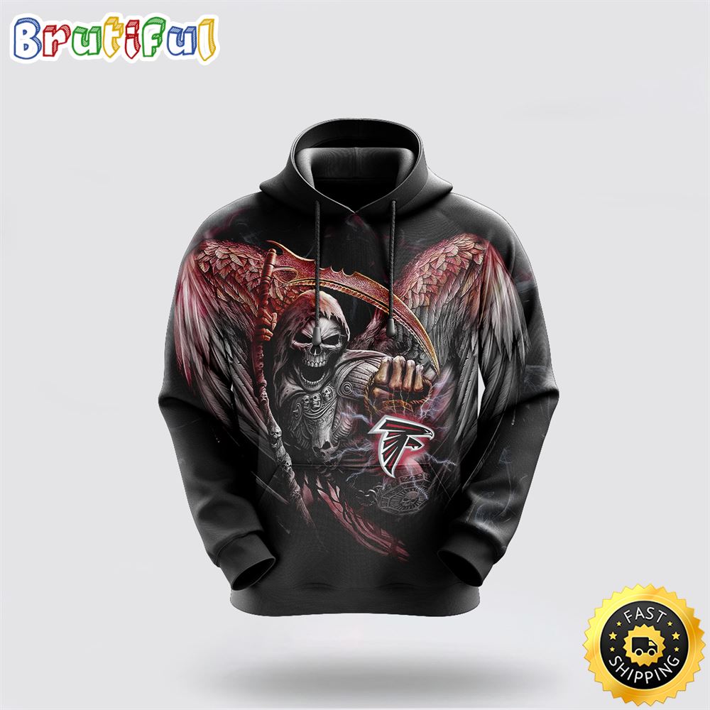 NFL Atlanta Falcons 3D Hoodie All Over Print Skull Stand Out In The Crowd oi8cyw