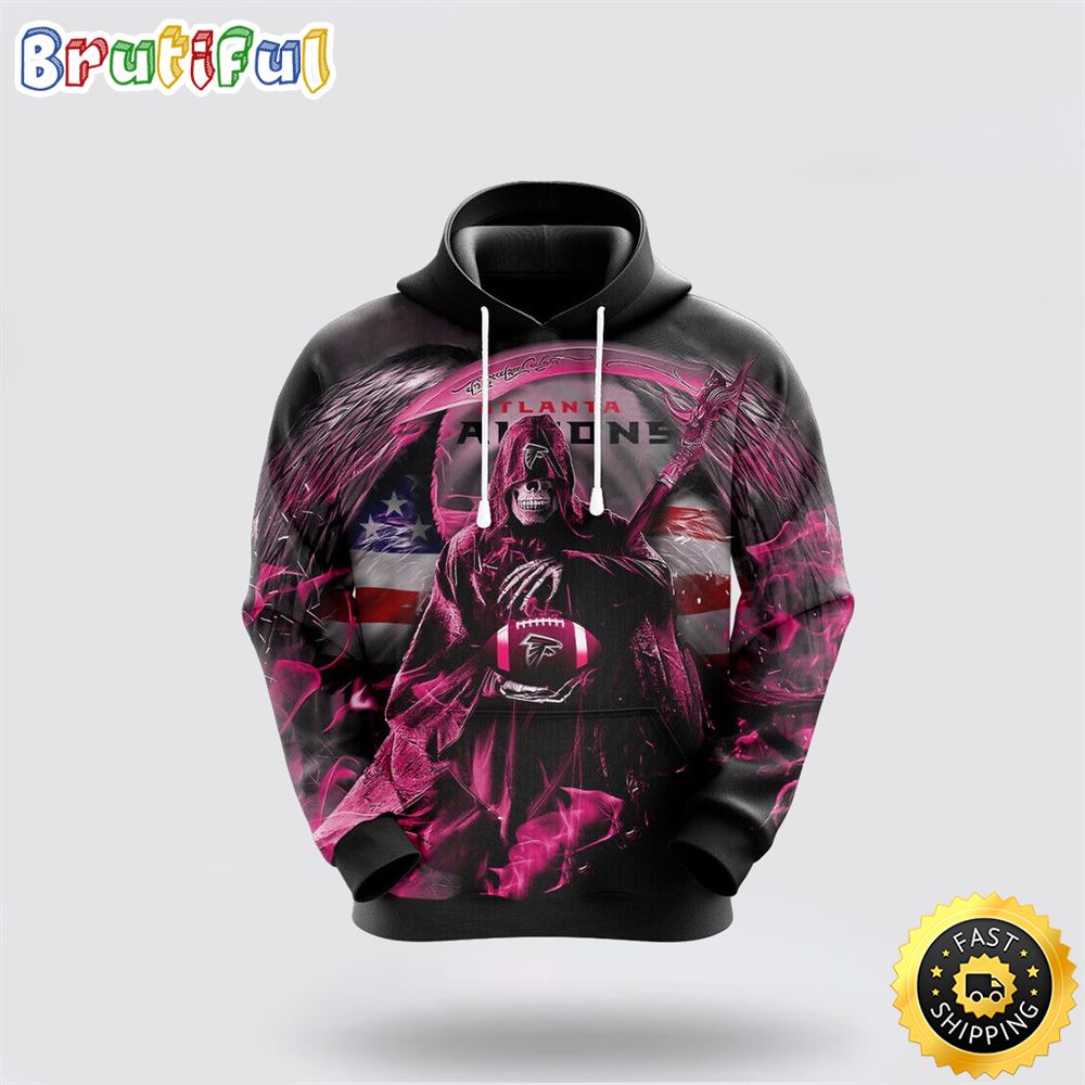 NFL Atlanta Falcons 3D Hoodie All Over Print Skull Ultimate Fan Gear ahv32x