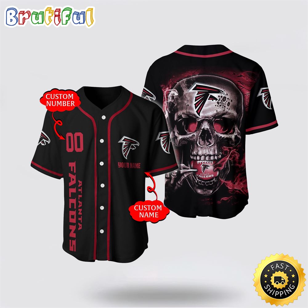 NFL Atlanta Falcons Baseball Jersey 3D Personalized Skull Embrace Fashion And Team Spirit gcnqli
