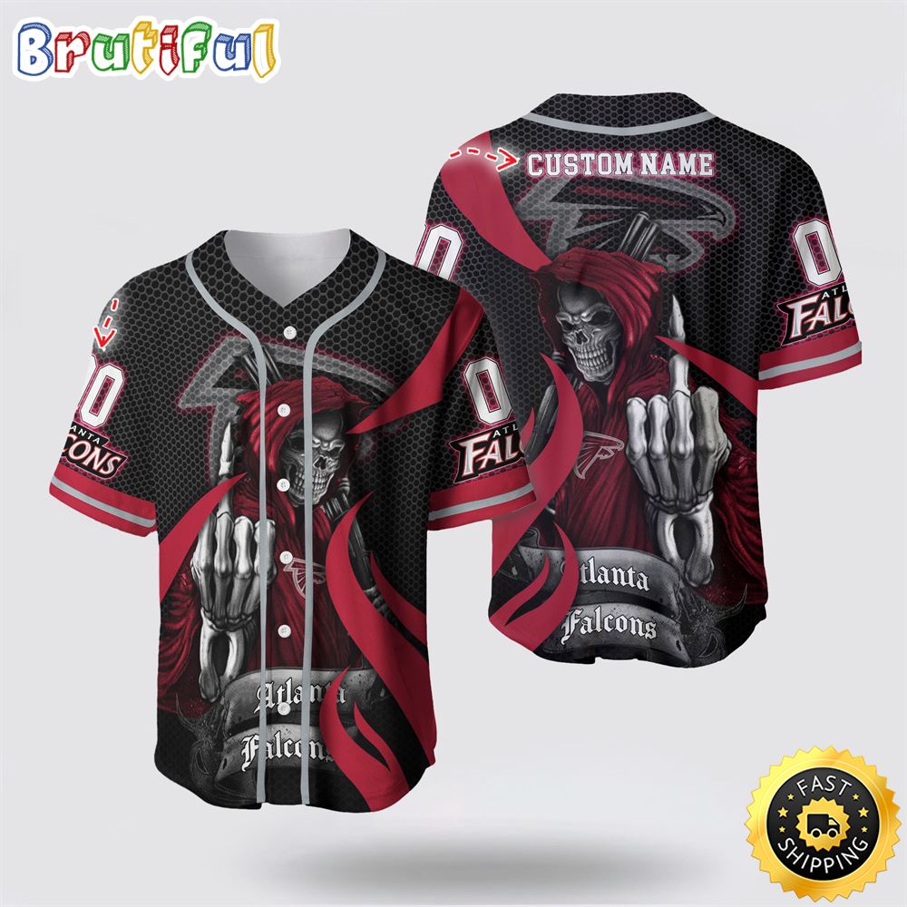 NFL Atlanta Falcons Baseball Jersey 3D Personalized Skull Gear Up For Game Day epduwb