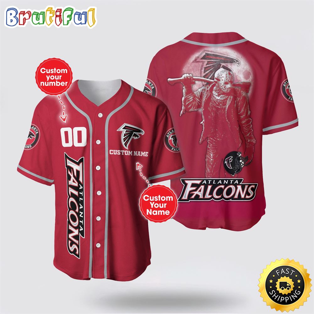 NFL Atlanta Falcons Baseball Jersey 3D Personalized Skull Score Big With Team Spirit mi3rrx