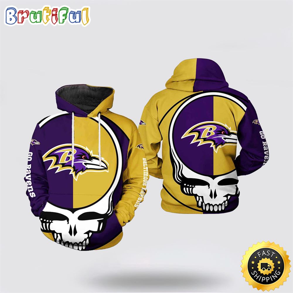 NFL Baltimore Ravens 3D Hoodie Printed Grateful Dead Show Team Pride 1 pk6thz