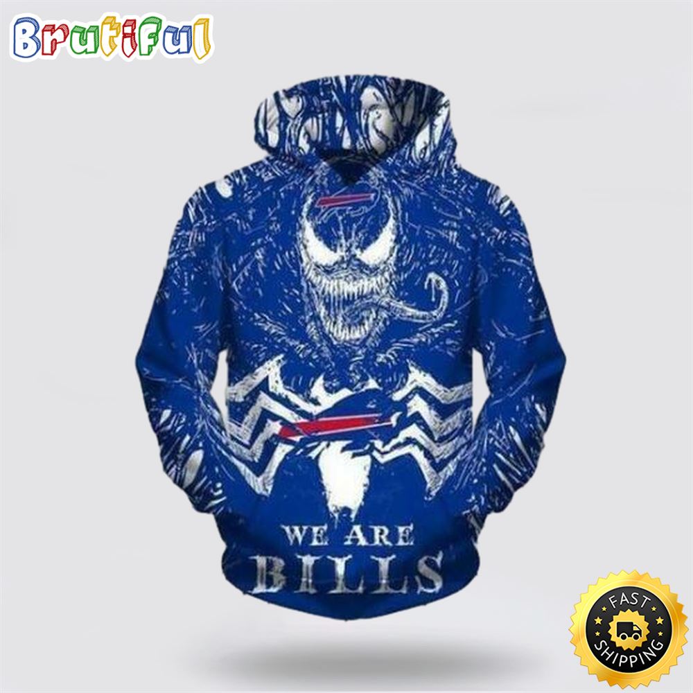 NFL Buffalo Bills 3D Hoodie All Over Print Shirts Venom Show Your Team Spirit exysqh