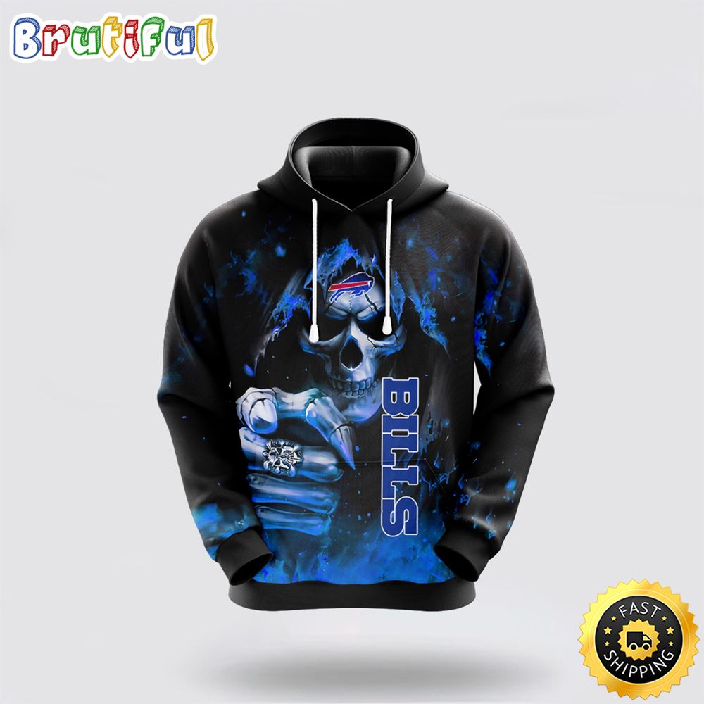 NFL Buffalo Bills 3D Hoodie All Over Print Skull Show Your Team Spirit hebmvx