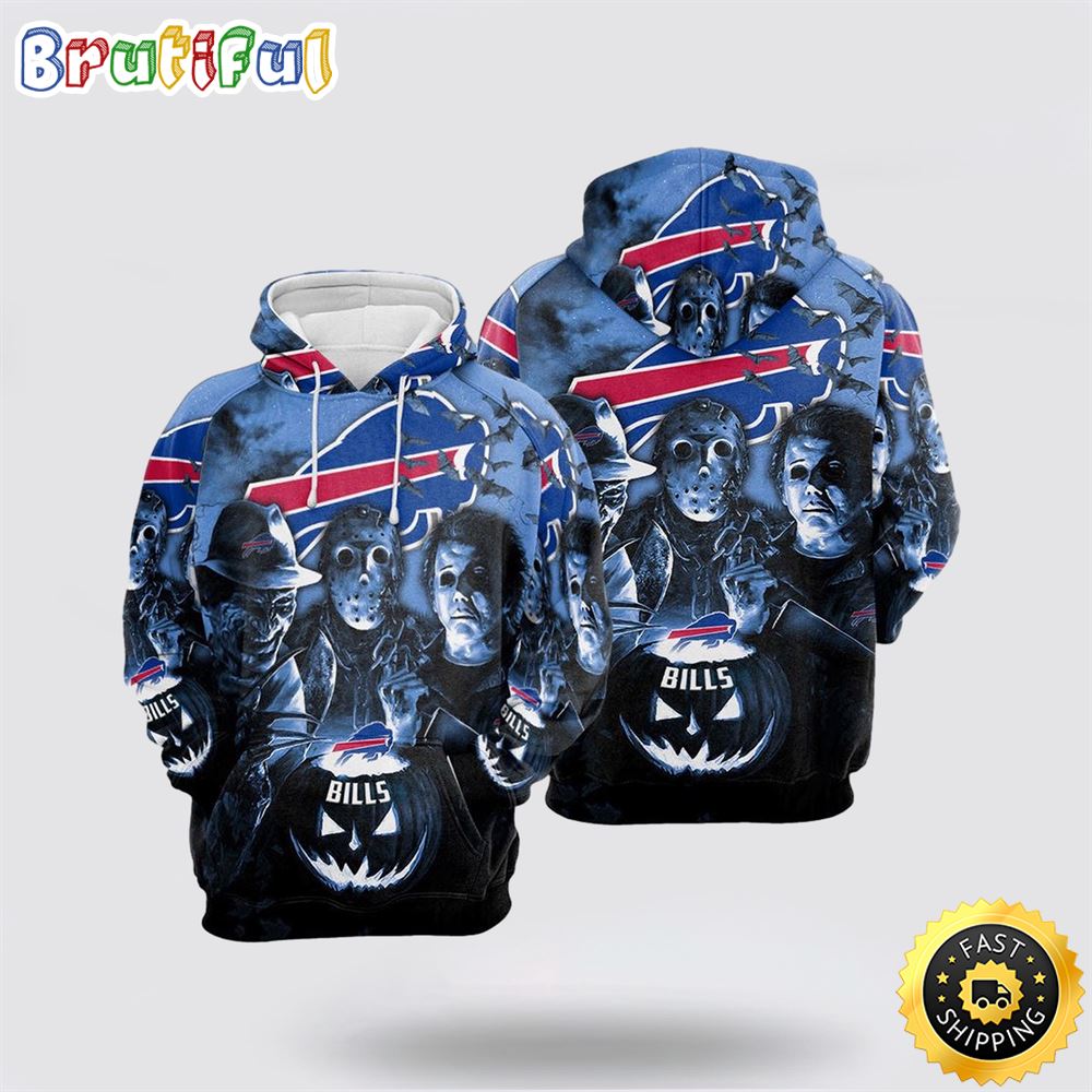 NFL Buffalo Bills All Over Print 3D Hoodie Halloween Horror Night Gift For Football Fans 1 t2ghjn