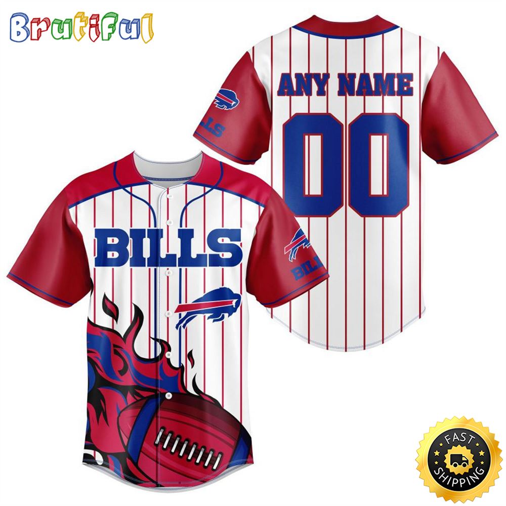 NFL Buffalo Bills Baseball Jersey 3D Personalized Customization Options Available 1 jp2tqm