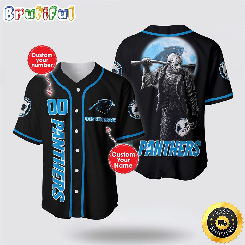 NFL Carolina Panthers Baseball Jersey 3D Personalized Skull Score Big With Team Spirit xyogmi