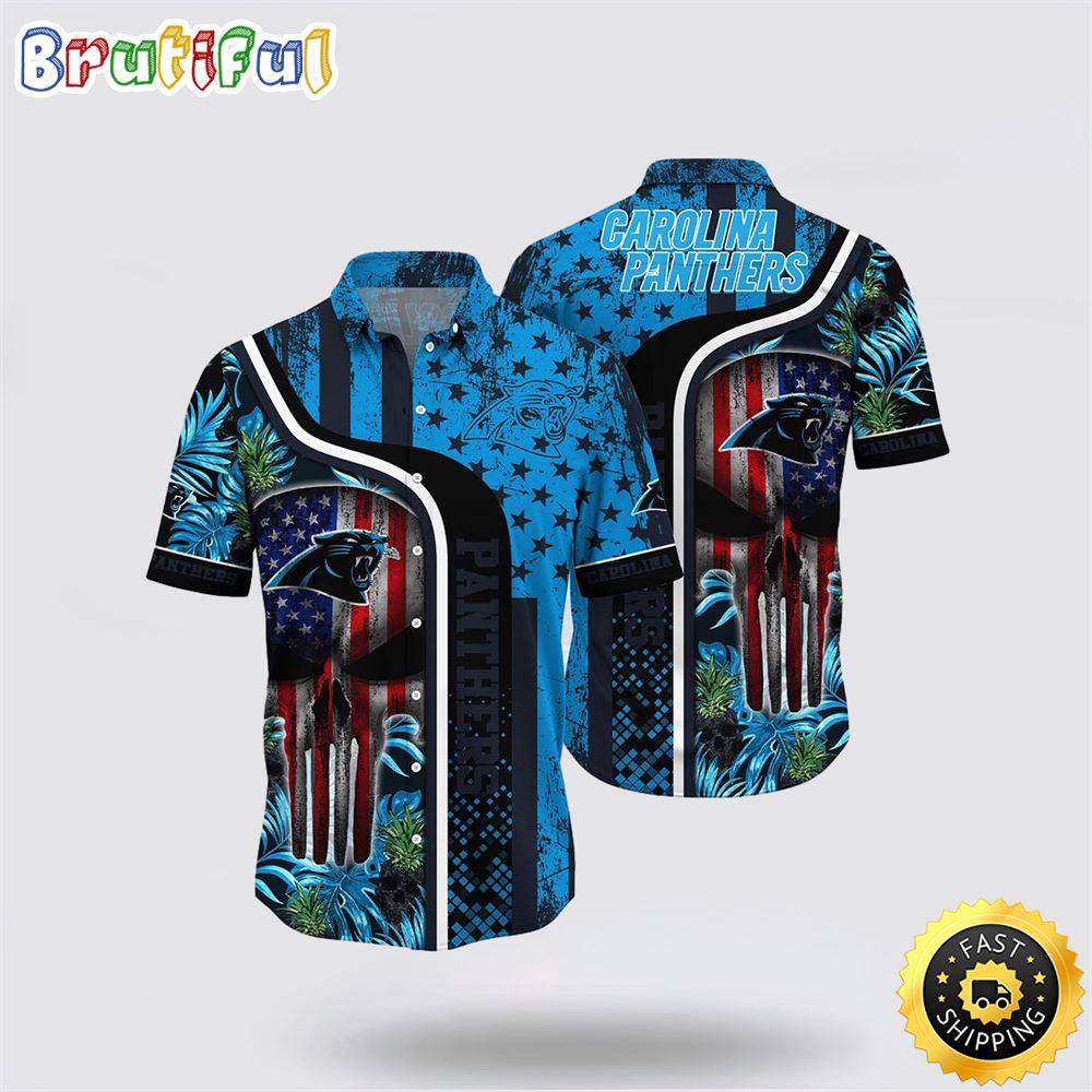 NFL Carolina Panthers Hawaiian Shirts Skull Halloween Embrace Game Day Island Style 1 bkgjcy