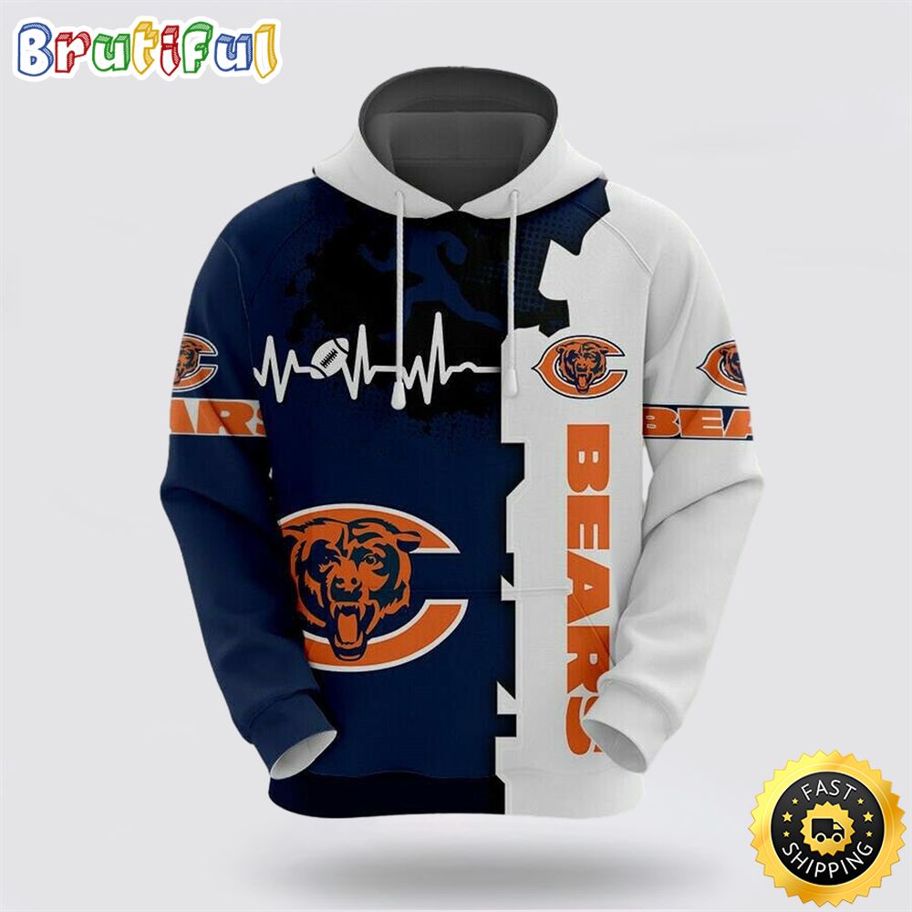 NFL Chicago Bears 3D Hoodie All Over Print Shirts Get Ready For Game Day xyzixu