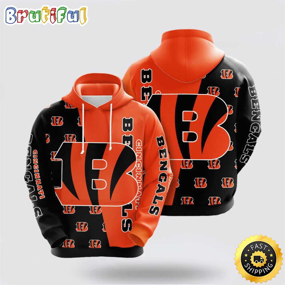 NFL Cincinnati Bengals 3D Hoodie All Over Print Shirts Elevate Your Game Day Look ni1xl7