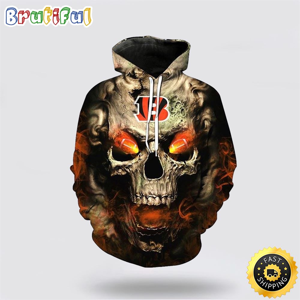 NFL Cincinnati Bengals All Over Print 3D Hoodie Horror Football Team Sport Gift For Football Fans 1 gbvonv