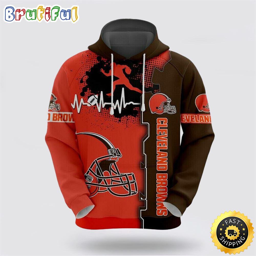 NFL Cleveland Browns 3D Hoodie All Over Print Shirts Elevate Your Game Day Look nusira